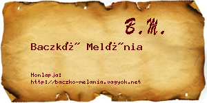 Baczkó Melánia névjegykártya